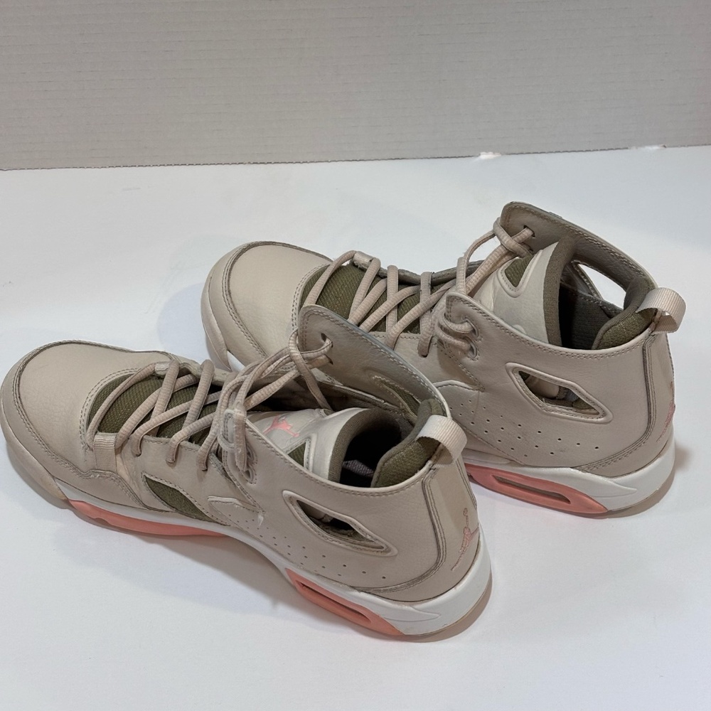 Jordan Flight Club 91 GS Sneakers Basketball Shoes SZ 6.5Y/8 W Beige Green Coral - Picture 8 of 13